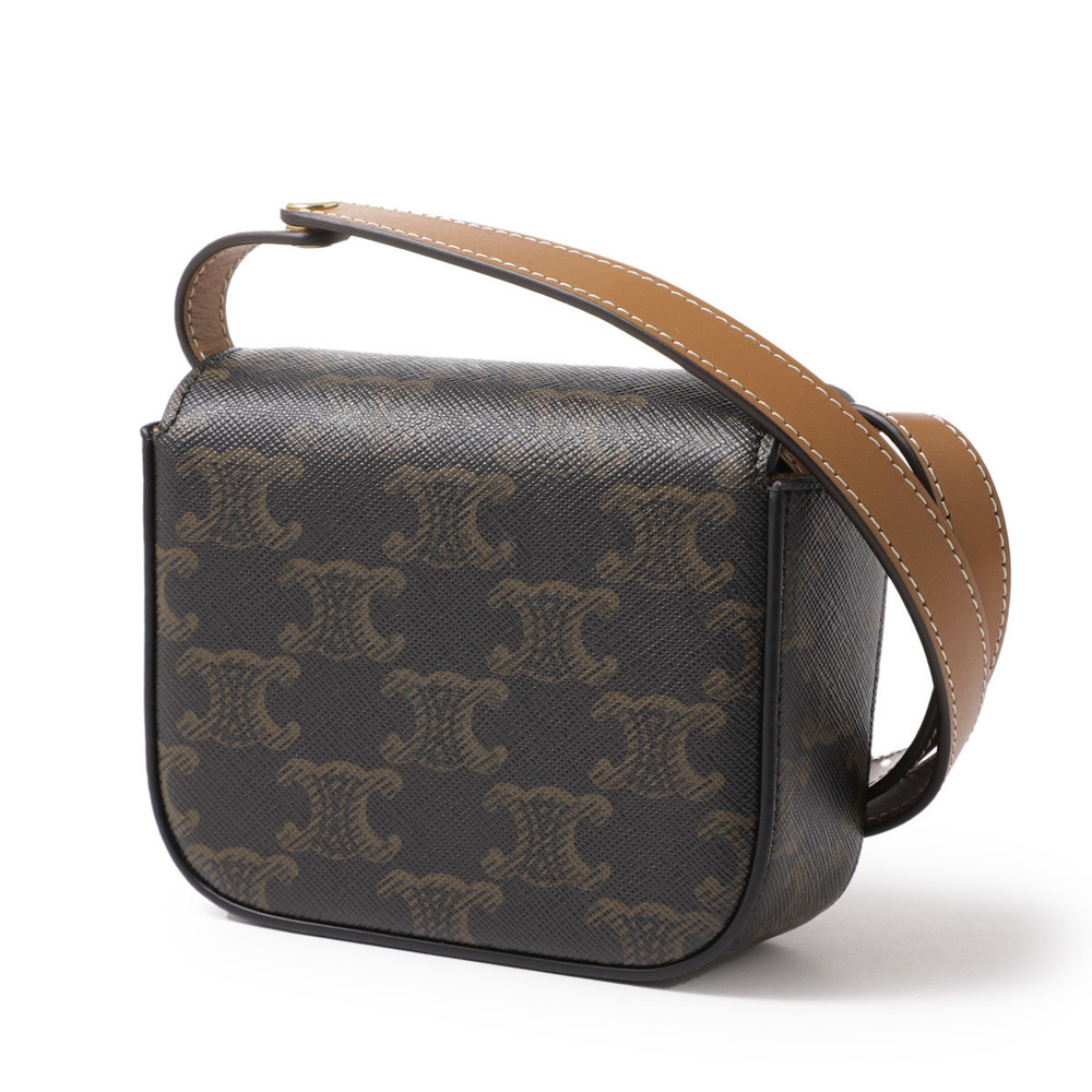 Celine Mini Claude Triomphe Canvas Shoulder Bag B… - image 4